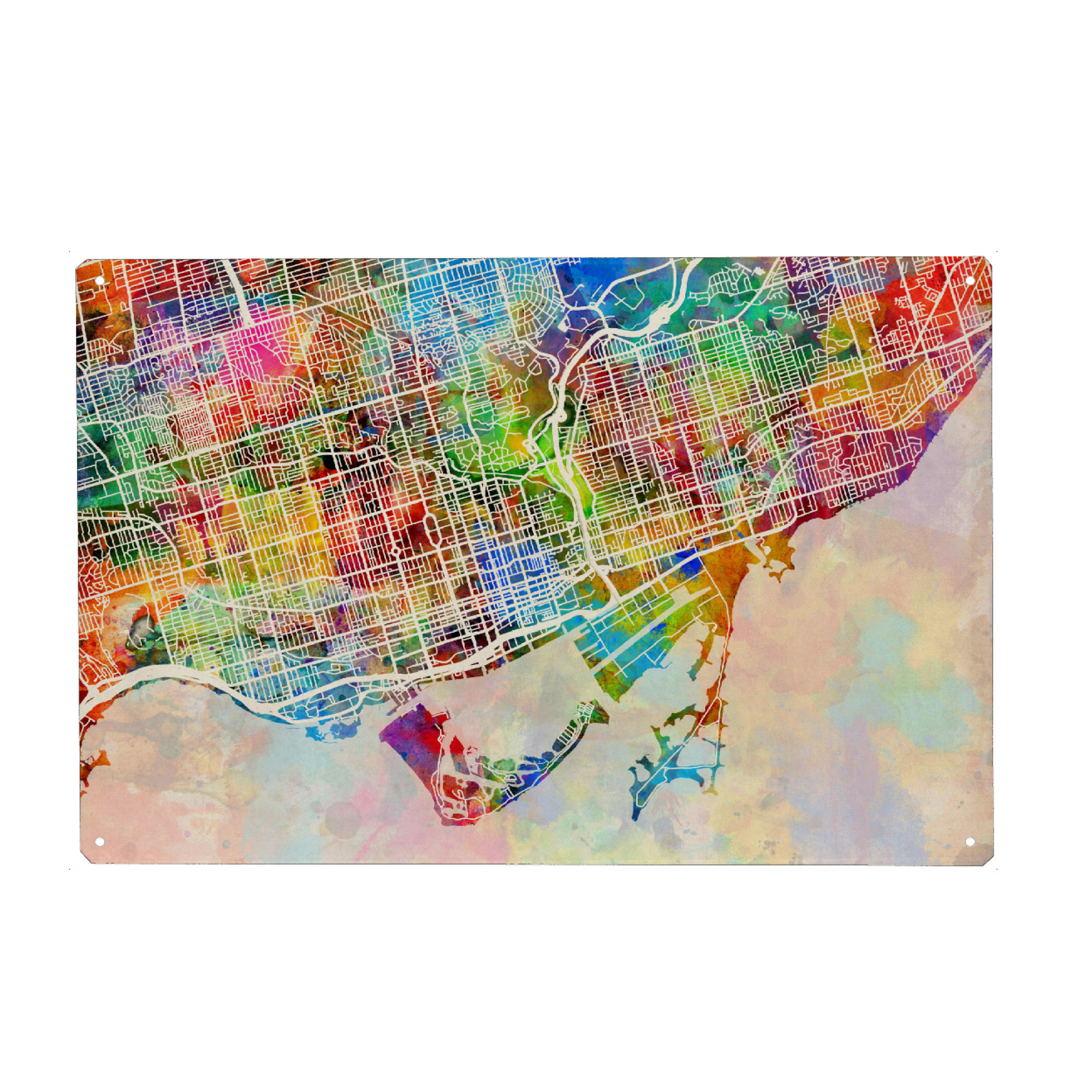 Metall Poster "Toronto Street Map 2" artboxONE - Städte,Kartografie