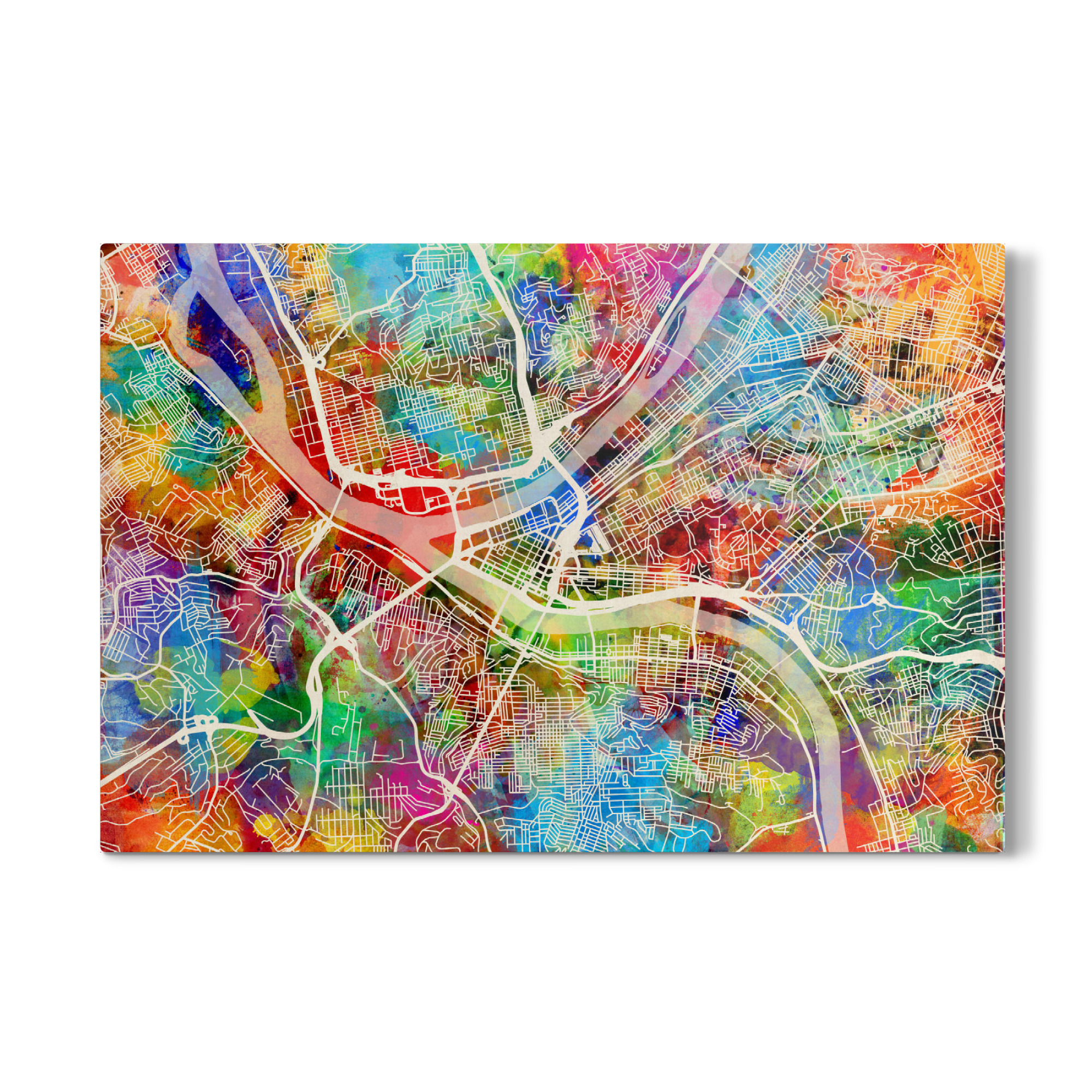 Galerie-Print "Pittsburgh Pennsylvania Street Map 3" 75x50 cm artboxONE