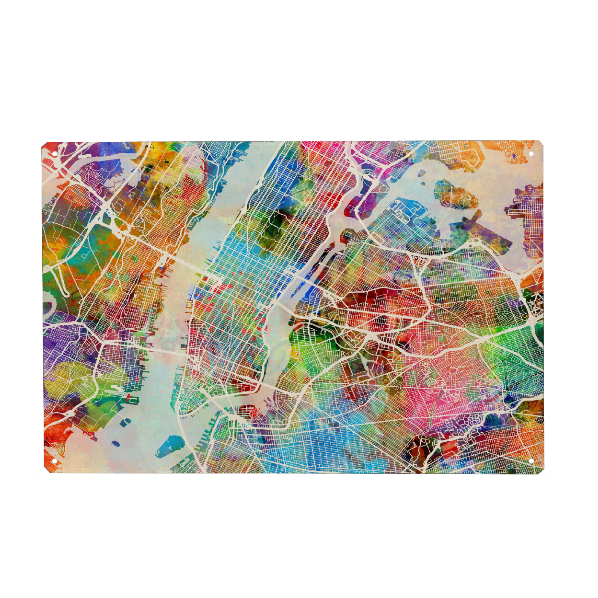 Metall Poster "New York City Street Map 2" artboxONE - Städte,Städte / New York,Kartografie
