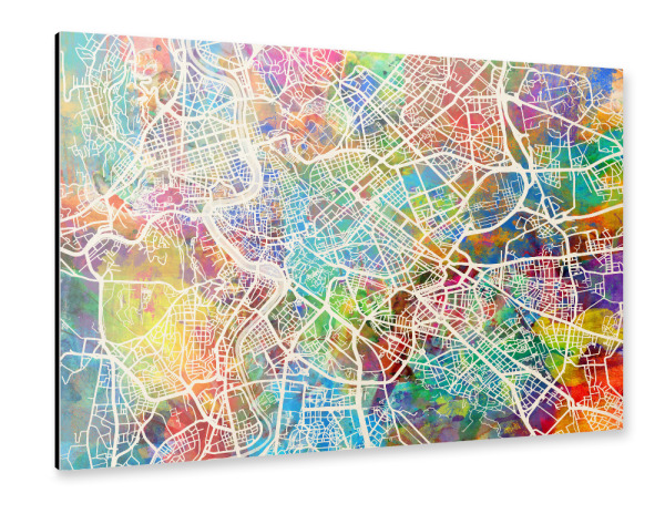 Alu-Dibond "Rome Italy Street Map 2" 30x20 cm artboxONE