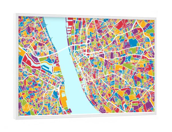 Poster mit weißem Rahmen "Liverpool England Street Map 2" artboxONE - Städte,Kartografie