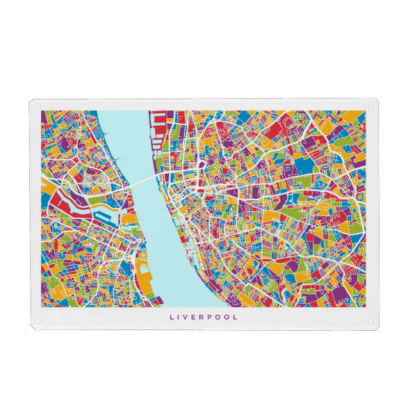 Holzbild "Liverpool England Street Map 2" artboxONE - Städte,Kartografie