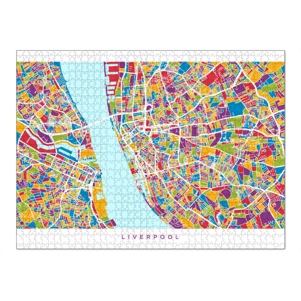 Puzzle Ravensburger "Liverpool England Street Map 2" artboxONE - Städte,Kartografie