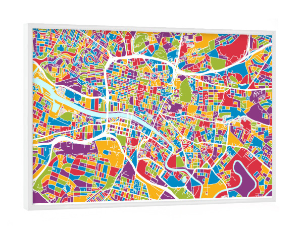 Poster mit weißem Rahmen "Glasgow Street Map 2" artboxONE - Städte,Kartografie
