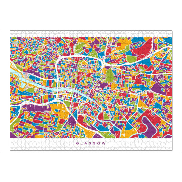Puzzle Ravensburger "Glasgow Street Map 2" artboxONE - Städte,Kartografie