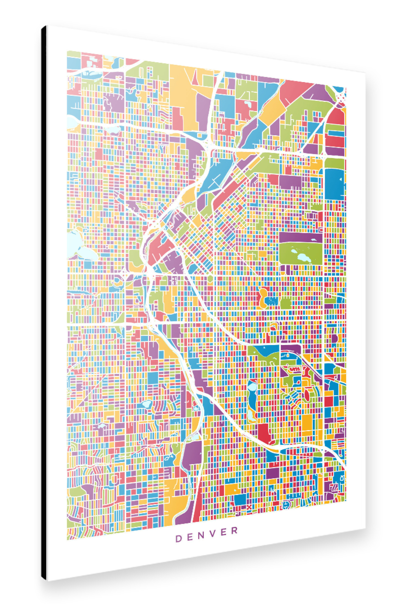 Alu-Dibond "Denver Colorado Street Map 2" 75x50 cm artboxONE