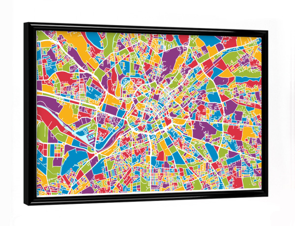 Poster mit schwarzem Rahmen "Manchester England Street Map 2" artboxONE - Städte,Kartografie
