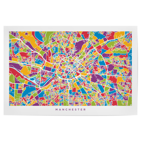 Poster 30x20 cm "Manchester England Street Map 2" artboxONE - Städte,Kartografie