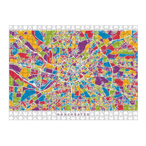 Puzzle Ravensburger "Manchester England Street Map 2" artboxONE - Städte,Kartografie