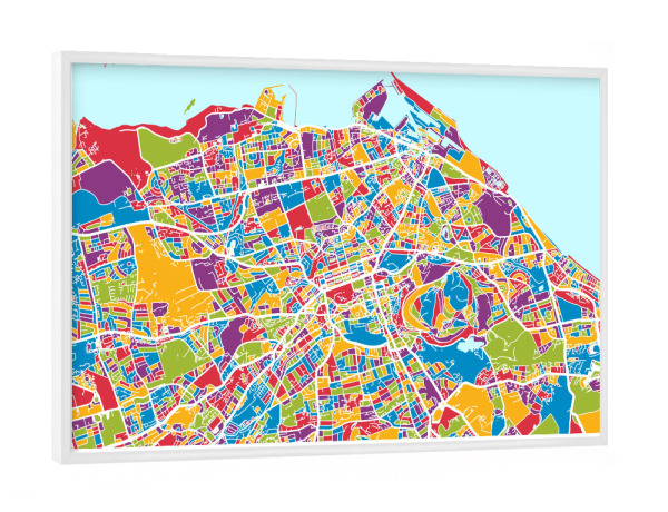 Poster mit weißem Rahmen "Edinburgh Street Map 2" artboxONE - Städte,Kartografie