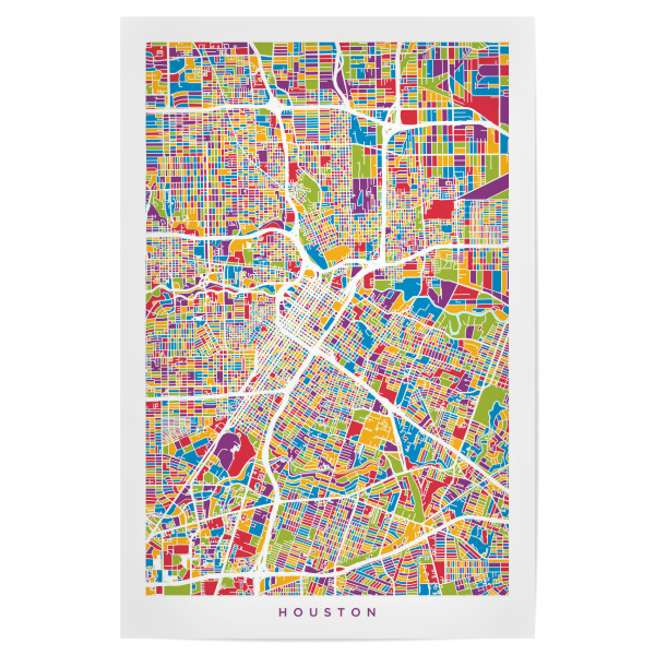 Poster "Houston Texas City Street Map 2" artboxONE - Städte,Kartografie