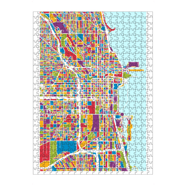 Puzzle Ravensburger "Chicago City Street Map 2" artboxONE - Städte,Städte / Chicago,Kartografie