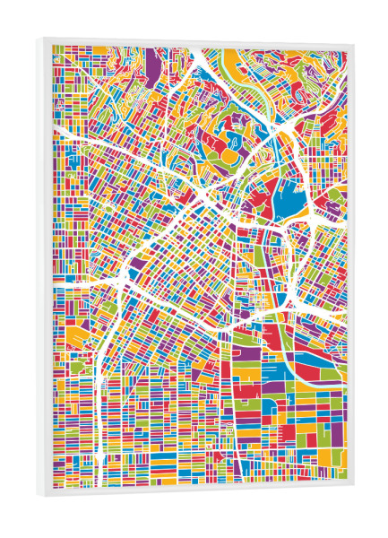 Poster mit weißem Rahmen "Los Angeles City Street Map 2" artboxONE - Städte,Städte / Los Angeles,Kartografie