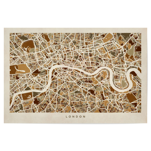 Poster 30x20 cm "London England Street Map 2" artboxONE - Städte,Städte / London,Kartografie