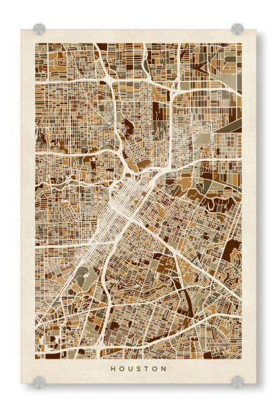Acrylglasbild "Houston Texas City Street Map" artboxONE - Städte,Kartografie