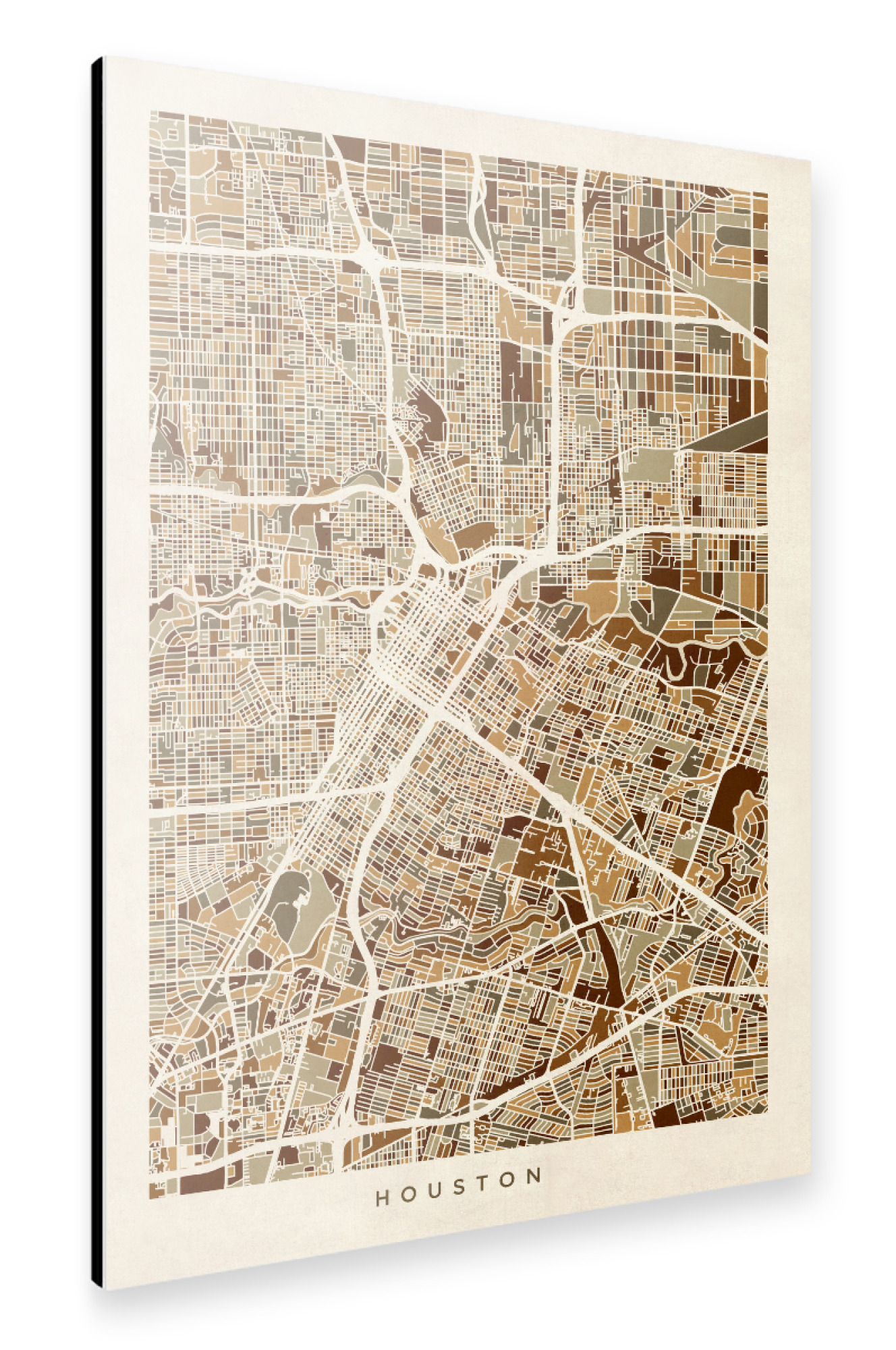 Alu-Dibond "Houston Texas City Street Map" 30x20 cm artboxONE