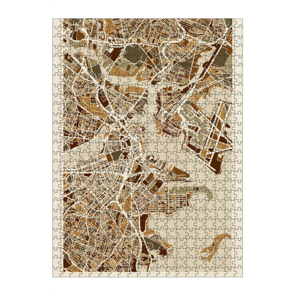 Puzzle Ravensburger "Boston Massachusetts Street Map" artboxONE - Städte,Städte / Boston,Kartografie