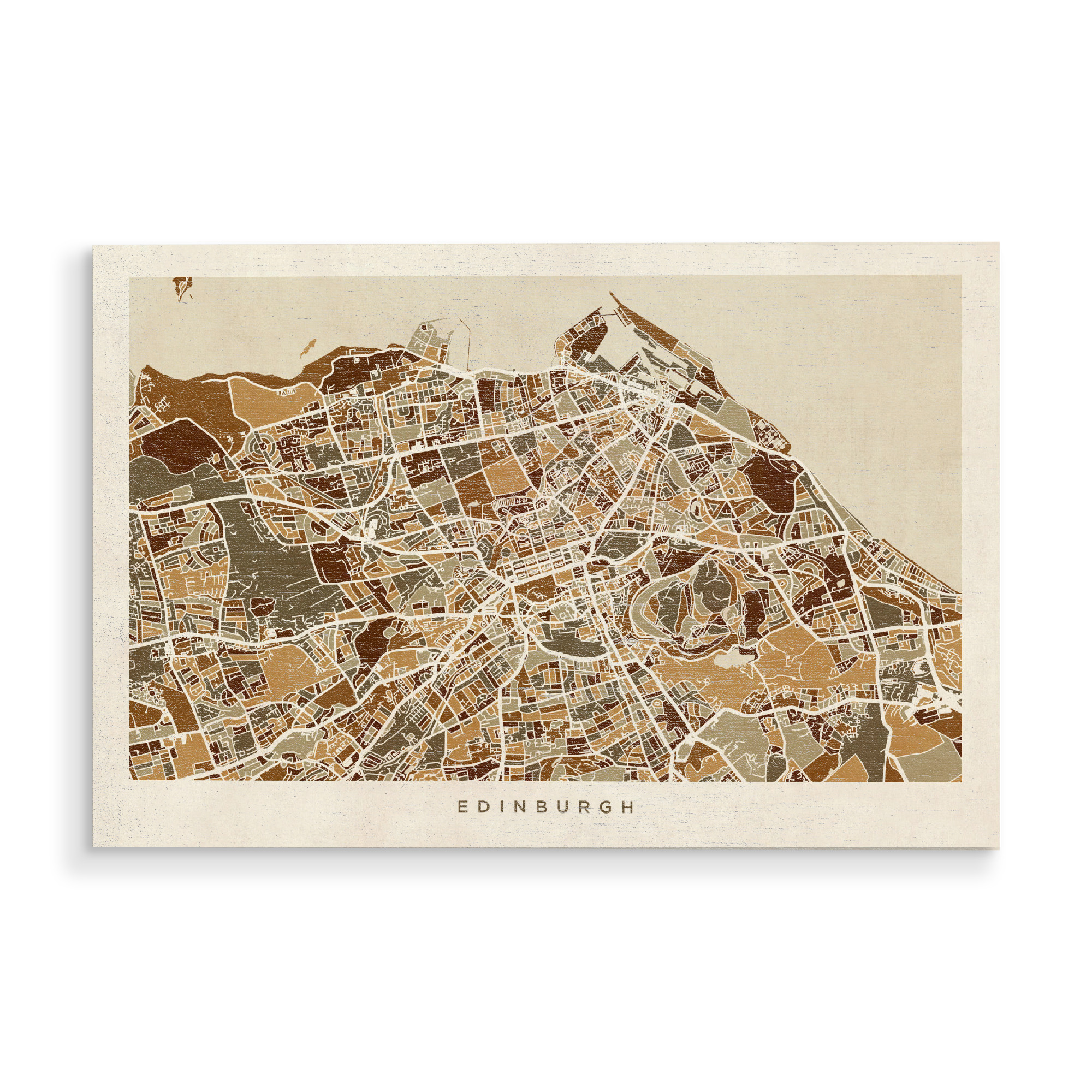 Holzbild "Edinburgh Street Map" artboxONE - Städte,Kartografie