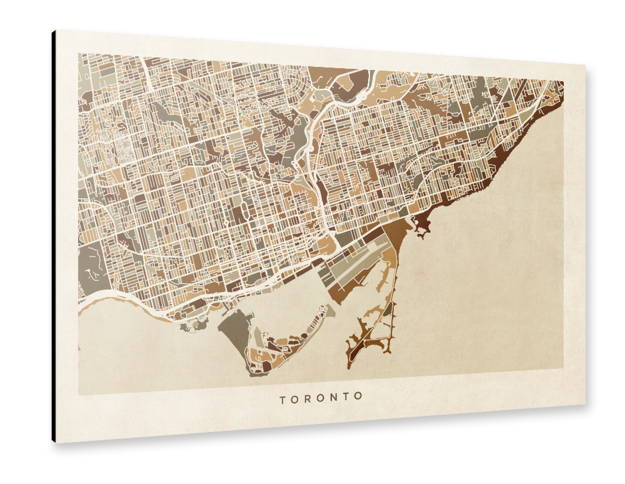 Alu-Dibond "Toronto Street Map" 75x50 cm artboxONE