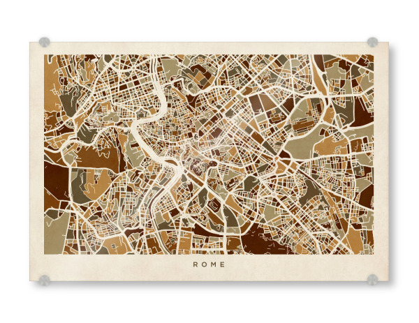 Acrylglasbild "Rome Italy Street Map" artboxONE - Städte / Rom,Kartografie