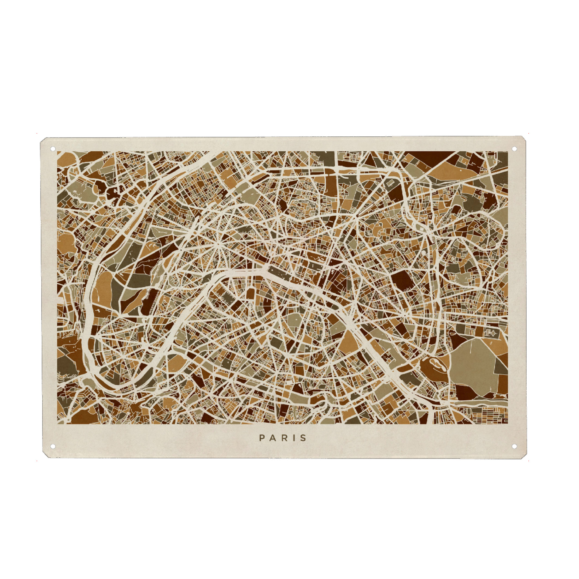 Holzbild "Paris France Street Map" artboxONE - Städte / Paris,Kartografie