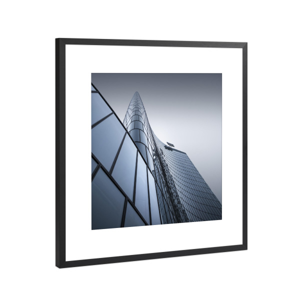 Poster mit Rahmen Schwarz (Metallic) "OMV Headquarter Wien" artboxONE - Städte,Architektur,Geometrie,Städte / Wien