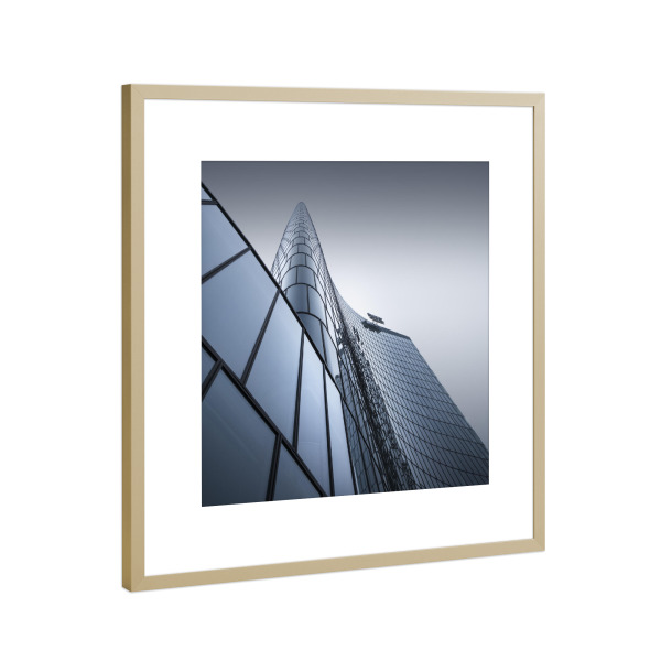 Poster mit Rahmen Gold "OMV Headquarter Wien" artboxONE - Städte,Architektur,Geometrie,Städte / Wien