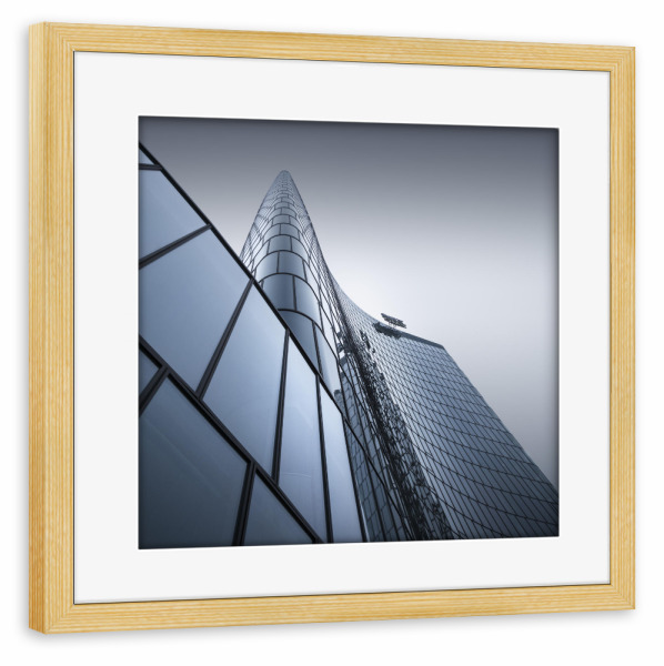 Poster mit Rahmen kiefer "OMV Headquarter Wien" artboxONE - Städte,Architektur,Geometrie,Städte / Wien