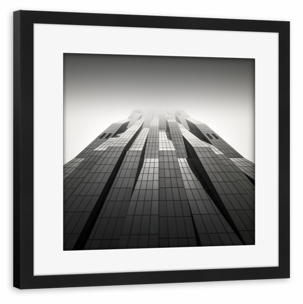 Poster mit Rahmen schwarz "DC Tower Wien" artboxONE - Städte,Schwarzweiß,Architektur,Geometrie,Städte / Wien