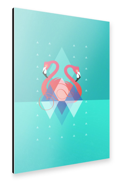 Alu-Dibond "Pink Flamingos" 30x20 cm artboxONE