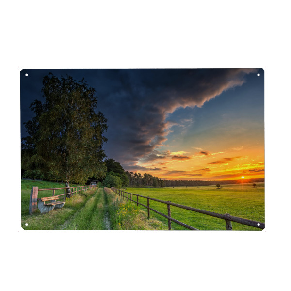 Holzbild "Sonnenuntergang bei Ellringen" artboxONE - Natur,Floral