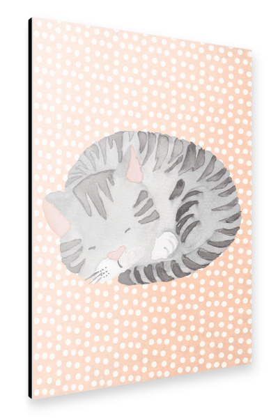 Alu-Dibond "Cat Watercolor" 30x20 cm artboxONE