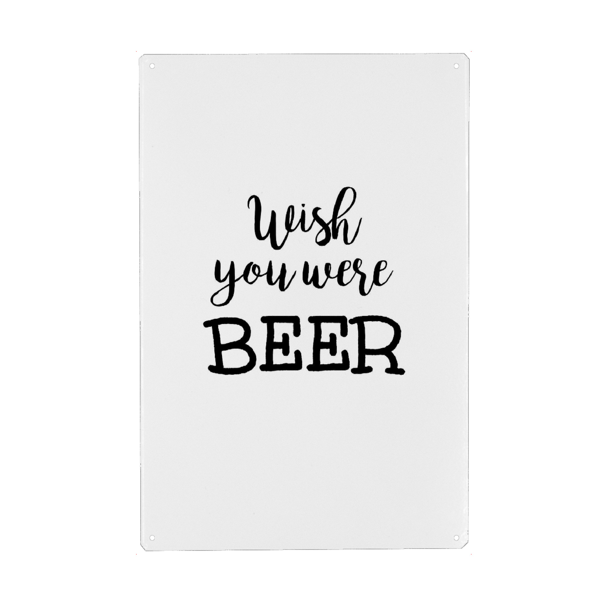 Holzbild "Wish you were BEER" artboxONE - Typografie,Schwarzweiß,Liebe