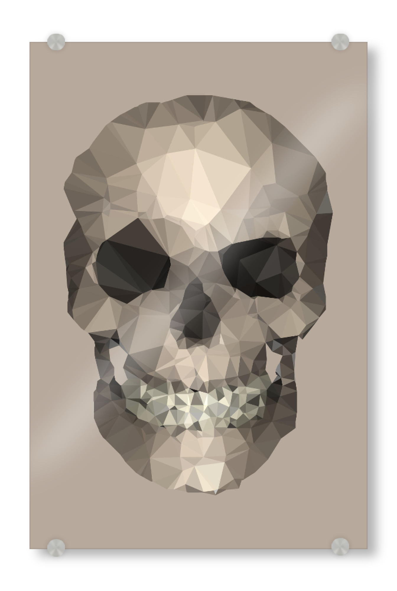 Acrylglasbild "Polygons skull beige" artboxONE - Geometrie,Fashion