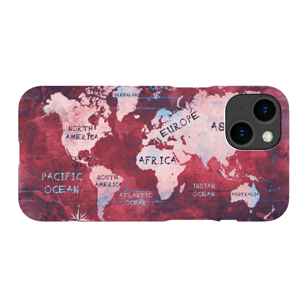 "World map 51 text red"für iPhone - Premium-Case Handyhülle artboxONE