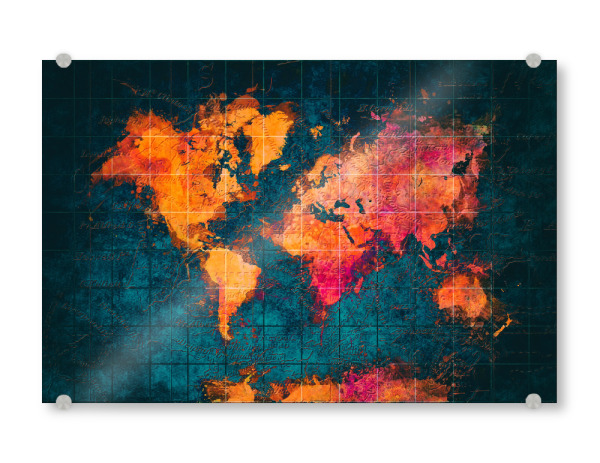 Acrylglasbild "World map 36" artboxONE - Kartografie