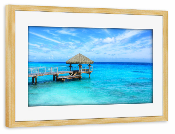 Poster mit Rahmen kiefer "Turquoise sea" artboxONE - Natur,Reise,Reise / Strand und Meer