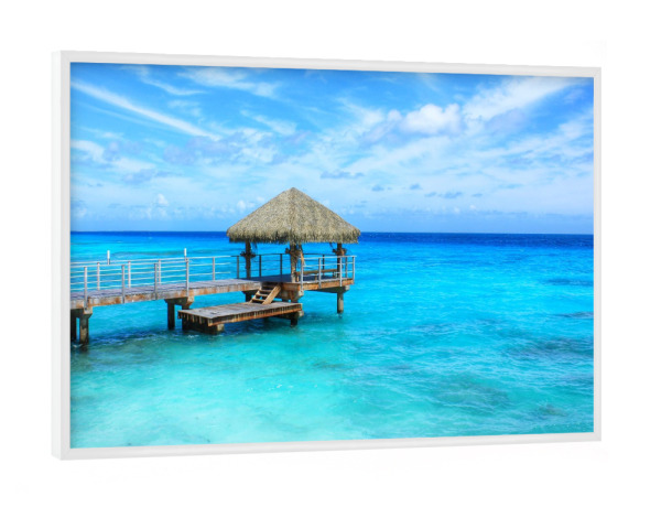 Poster mit weißem Rahmen "Turquoise sea" artboxONE - Natur,Reise,Reise / Strand und Meer