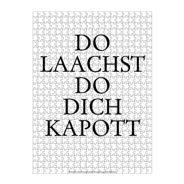 Puzzle Ravensburger "Kölsches Grundgesetz "Do laachst do dich kapott" artboxONE - Städte / Köln,Typografie,Schwarzweiß