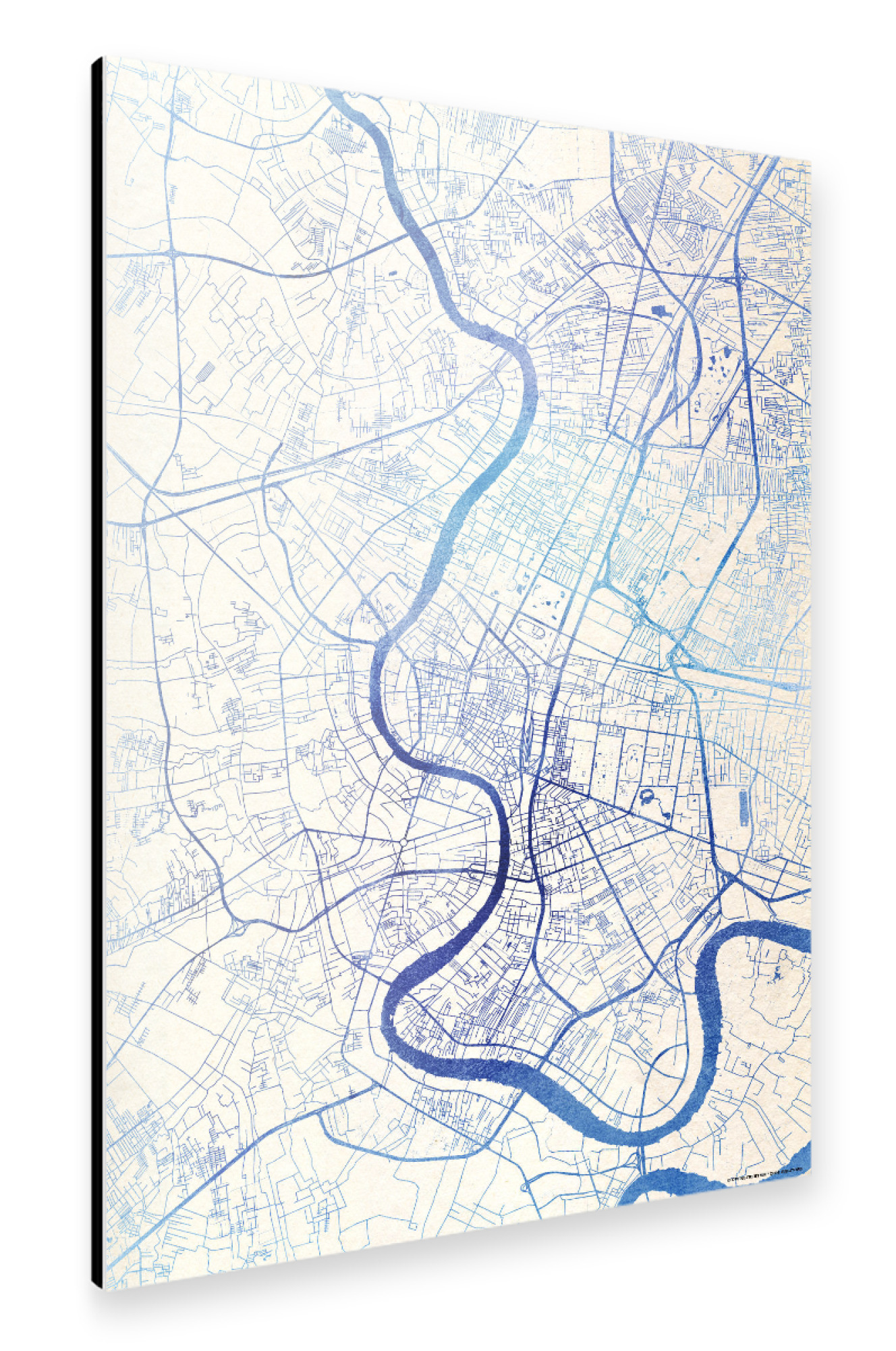 Alu-Dibond "Bangkok Thailand Blue Infusion Map I" 30x20 cm artboxONE