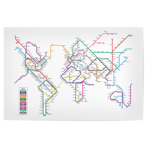 Poster 30x20 cm "World Metro Map" artboxONE - Reise,Reise / Länder