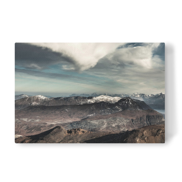 Leinwandbild "Berglandschaft III" artboxONE - Natur - Berge,Bergkette,Wolken,Himmel,Wolkenhimmel,Berglandschaft,Norwegen,Landschaft