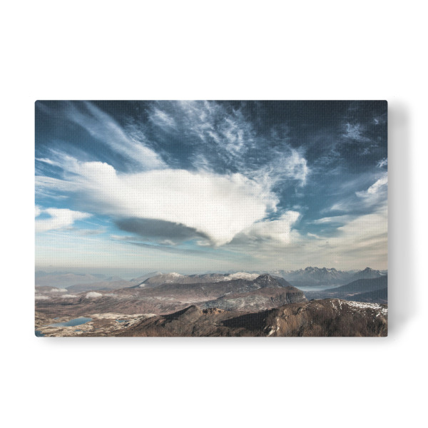 Leinwandbild "Berglandschaft II" artboxONE - Natur - Berge,Bergkette,Wolken,Himmel,Wolkenhimmel,Berglandschaft,Norwegen,Landschaft