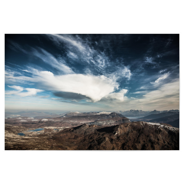 Poster 30x20 cm "Berglandschaft II" artboxONE - Natur - Berge,Bergkette,Wolken,Himmel,Wolkenhimmel,Berglandschaft,Norwegen,Landschaft