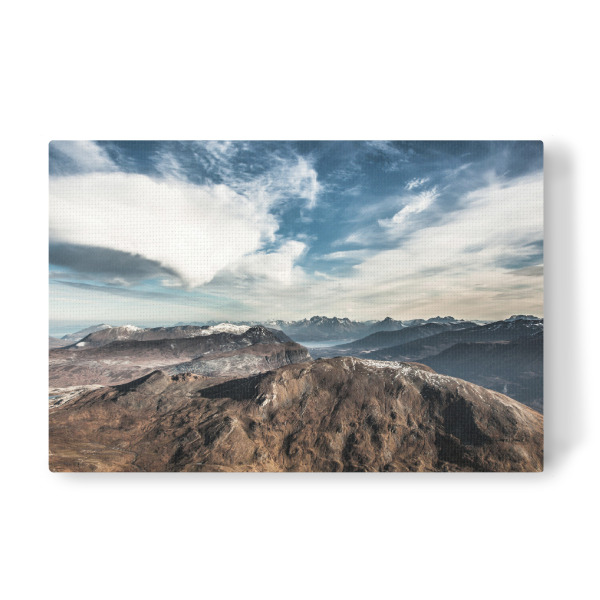 Leinwandbild "Berglandschaft I" artboxONE - Natur - Berge,Bergkette,Wolken,Himmel,Wolkenhimmel,Berglandschaft,Norwegen,Landschaft