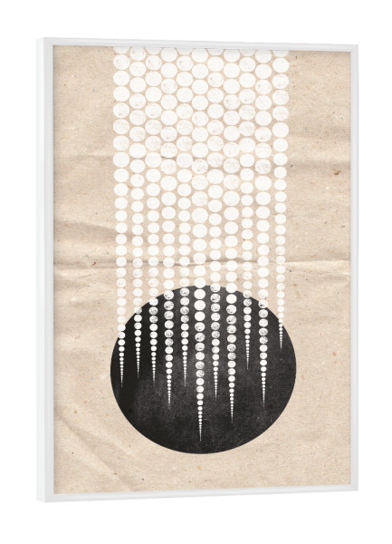 Poster mit weißem Rahmen "Muster I" artboxONE - Floral,Abstrakt,Schwarzweiß,Geometrie - Minimalistisch,Geometrie,Kreis,Schwarz weiss,Abstrakt,Muster