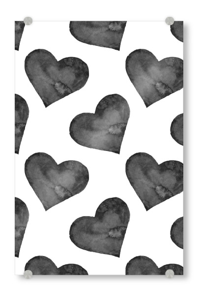 Acrylglasbild "Heart Wall Art" artboxONE - Schwarzweiß,Liebe,Fashion