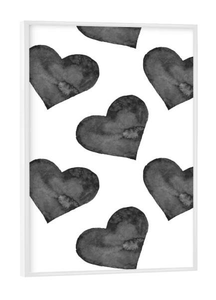Poster mit weißem Rahmen "Heart Wall Art" artboxONE - Schwarzweiß,Liebe,Fashion