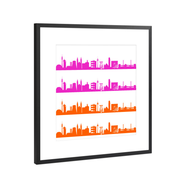 Poster mit Rahmen Schwarz (Metallic) "Ruhrpott 01 Bicolor" artboxONE - Städte,Reise,Abstrakt,Architektur,Reise / Länder