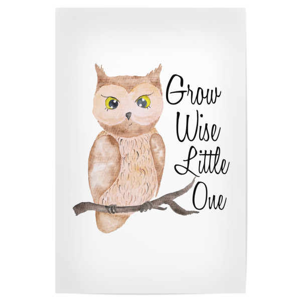 Poster "Grow Wise Little One" artboxONE - Für Kinder,Schwarzweiß